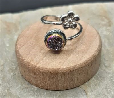 Rainbow Drusy Ring